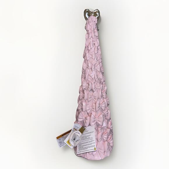 Cupcakes & Cashmere Christmas Tree Light Up Pink & Gold Bows Tree XL 24” NEW - Picture 1 of 4